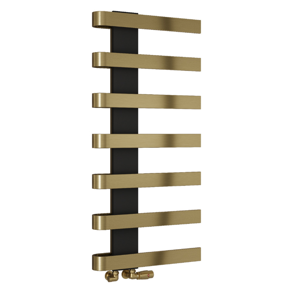 Reina Panaro 1100 x 500mm Brushed Brass Heated Towel Rail