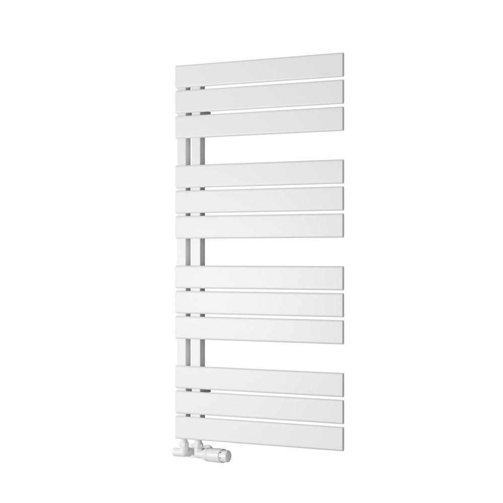Reina Pettino 1124 x 550mm Mild Steel White Heated Towel Rail