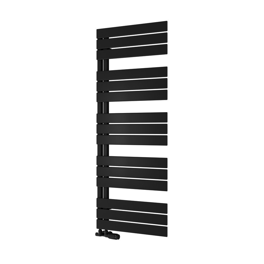 Reina Pettino 1424 x 550mm Mild Steel Black Heated Towel Rail (1)