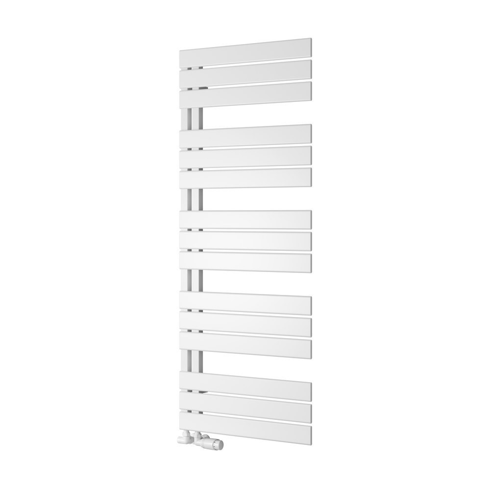 Reina Pettino 1424 x 550mm Mild Steel White Heated Towel Rail