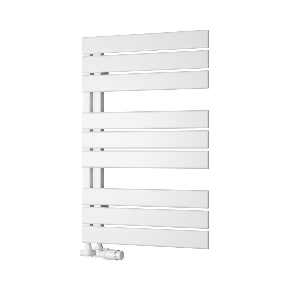 Reina Pettino 823 x 550mm Mild Steel White Heated Towel Rail