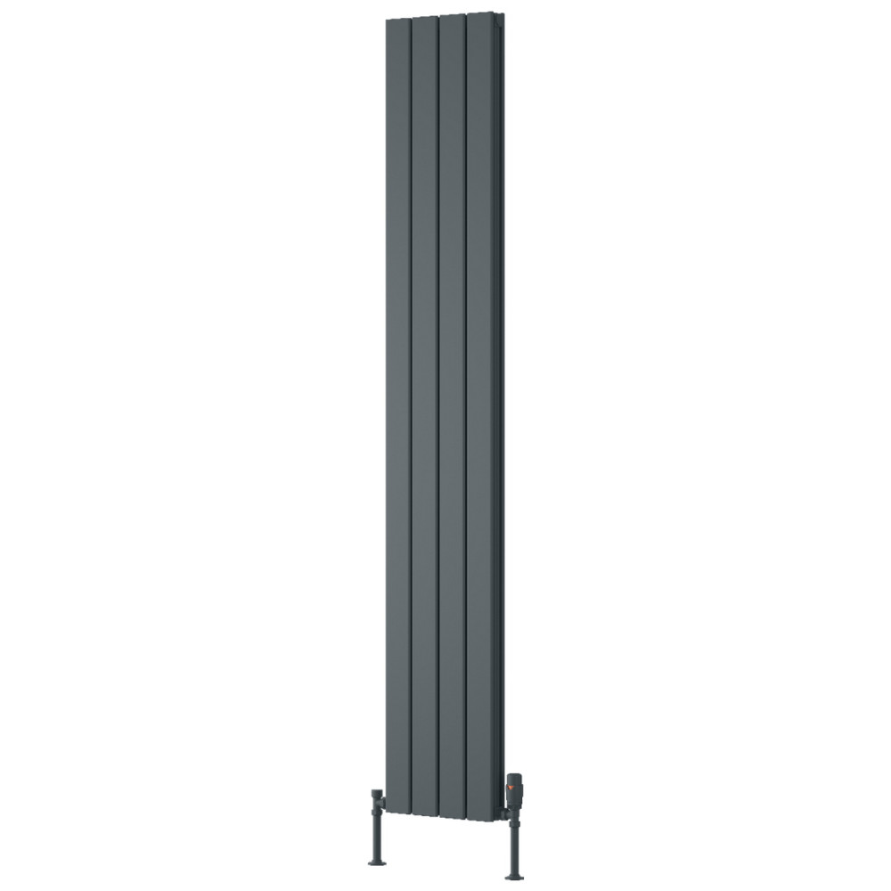 Reina Piatto 1800 x 295mm Anthracite Vertical Aluminium Double Radiator