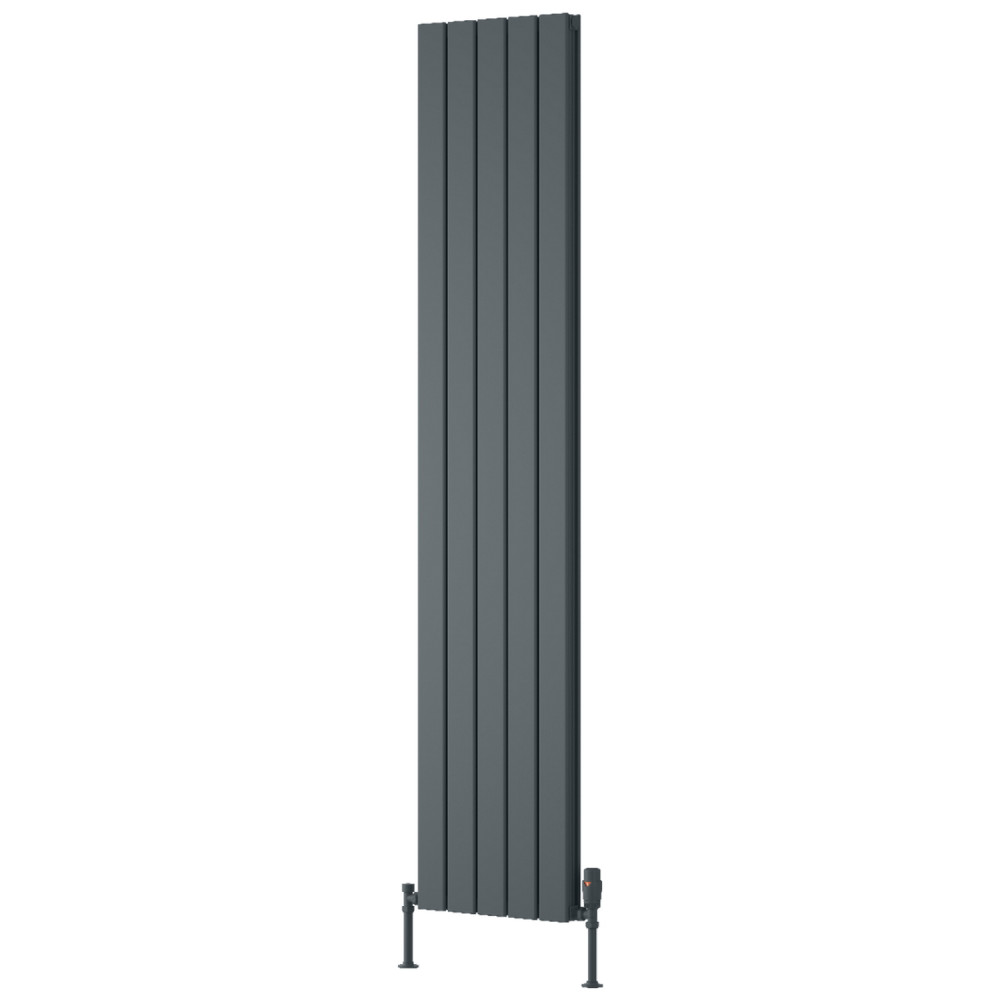 Reina Piatto 1800 x 370mm Anthracite Vertical Aluminium Double Radiator