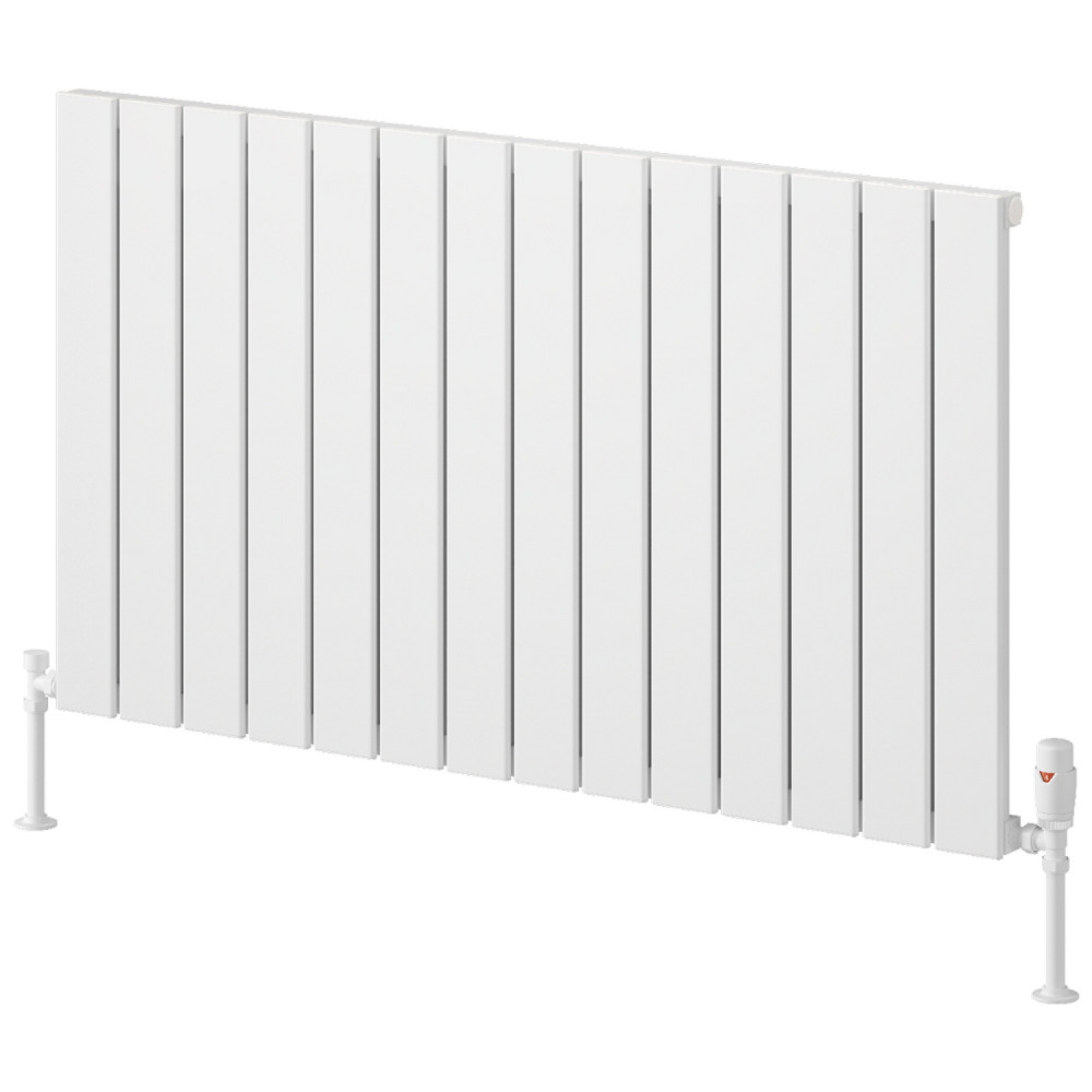 Reina Piatto 600 x 1045mm White Horizontal Aluminium Single Radiator