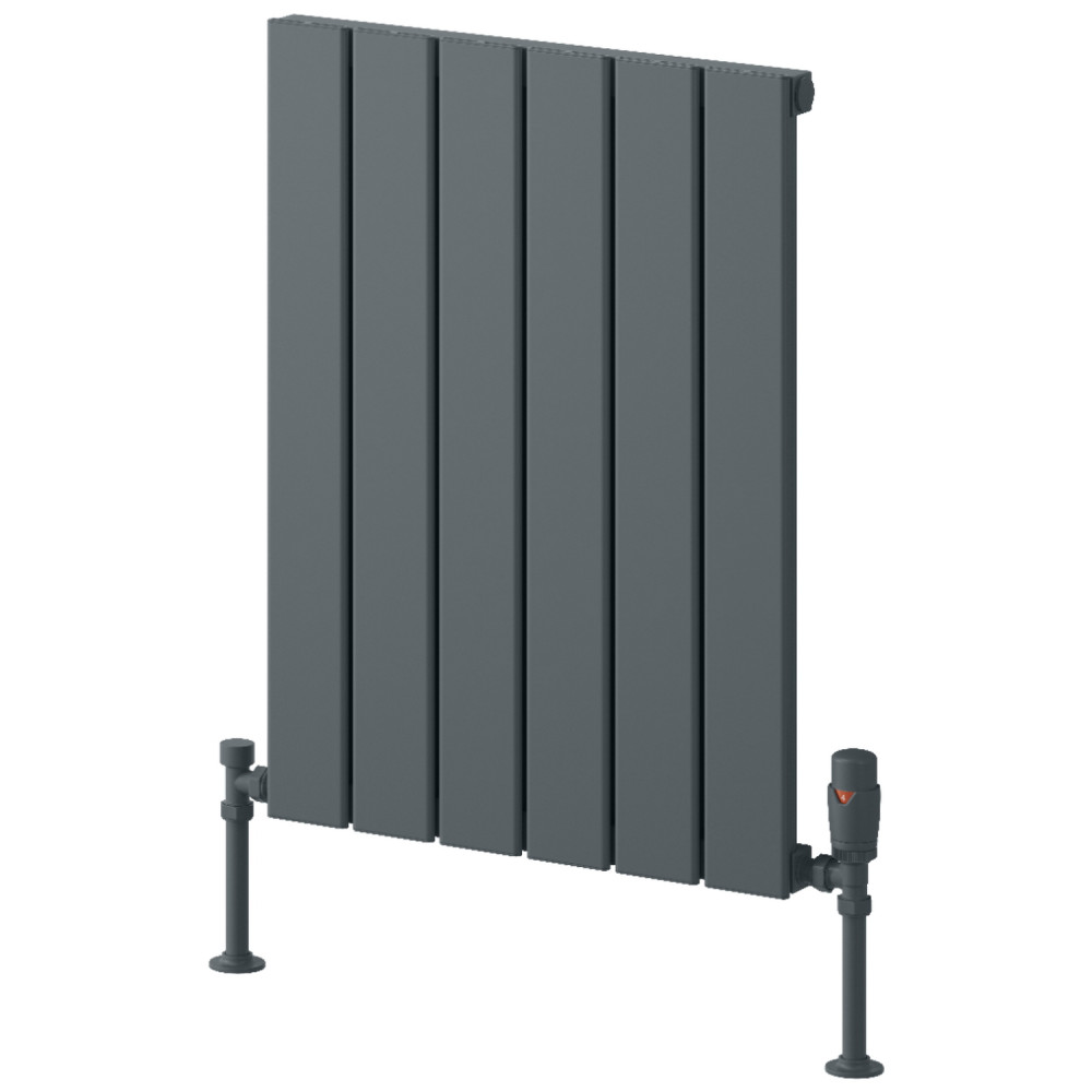 Reina Piatto 600 x 445mm Anthracite Horizontal Aluminium Single Radiator