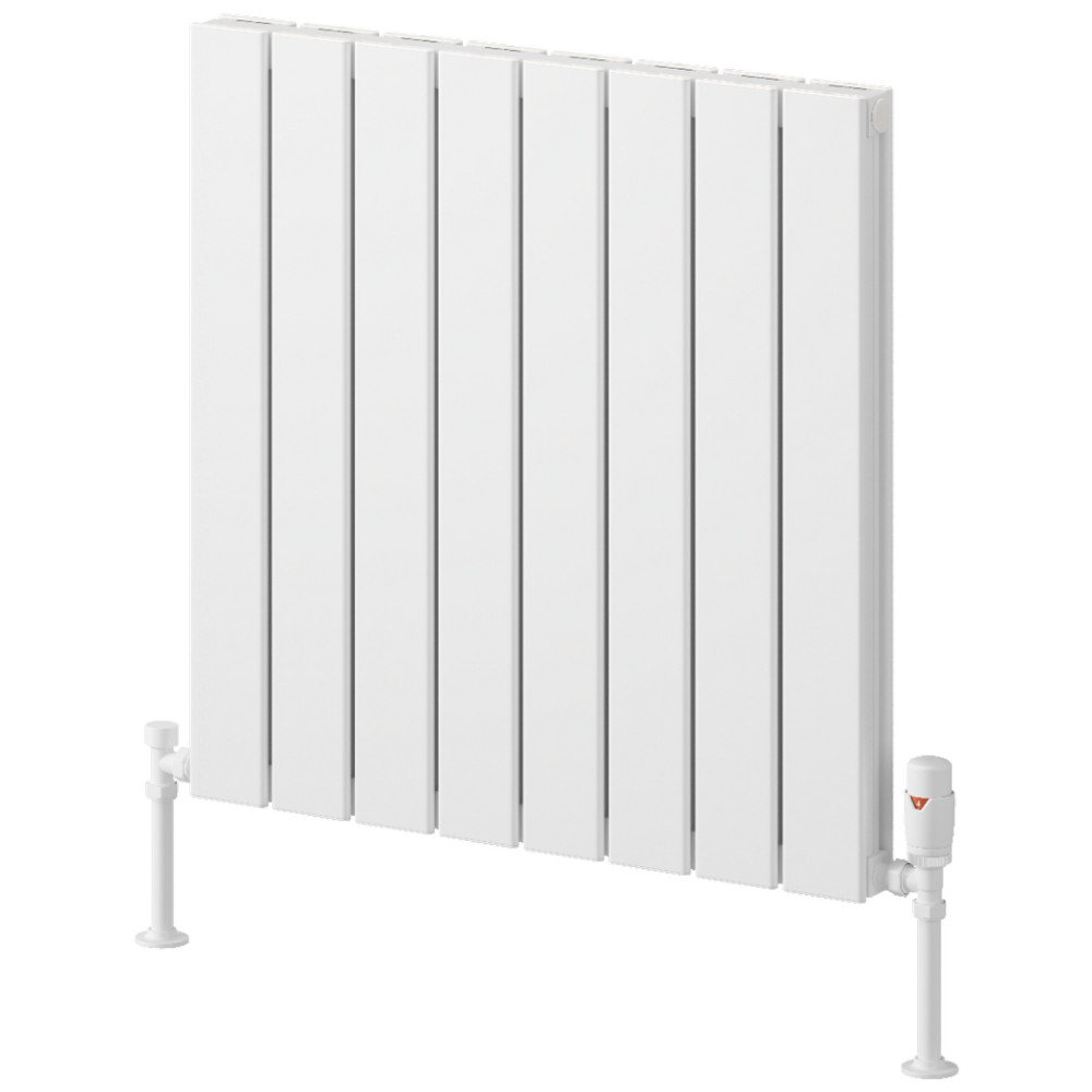 Reina Piatto 600 x 595mm White Horizontal Aluminium Double Radiator