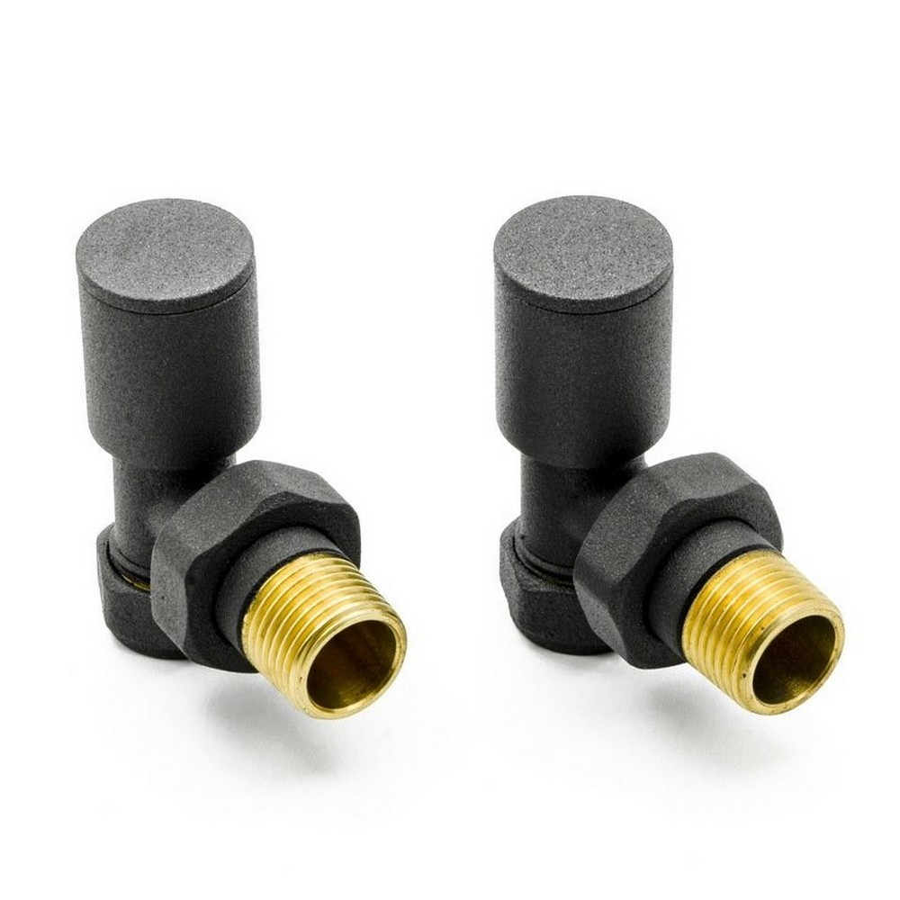 Reina Portland Angled Anthracite Radiator Valve