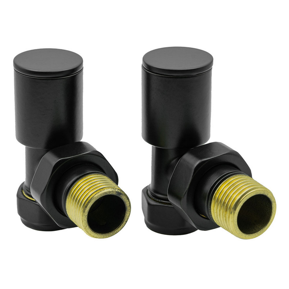Reina Portland Black Angled Radiator Valves