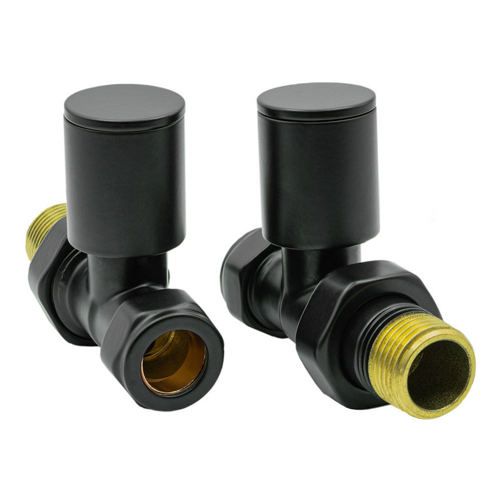 Reina Portland Black Straight Radiator Valves