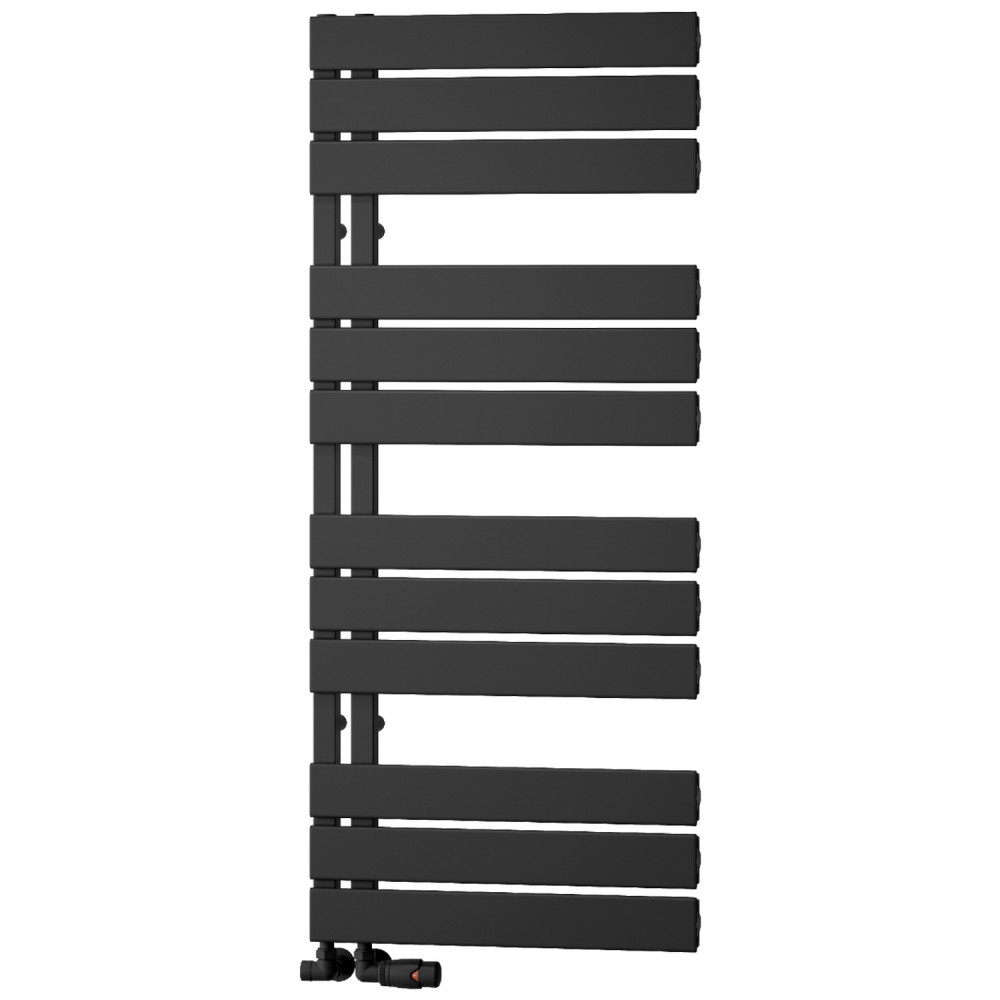 Reina Vada 1190 x 500mm Aluminium Heated Towel Rail in Black