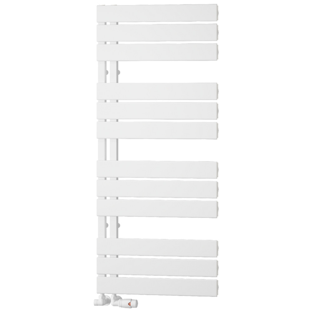 Reina Vada 1190 x 500mm Aluminium Heated Towel Rail in White