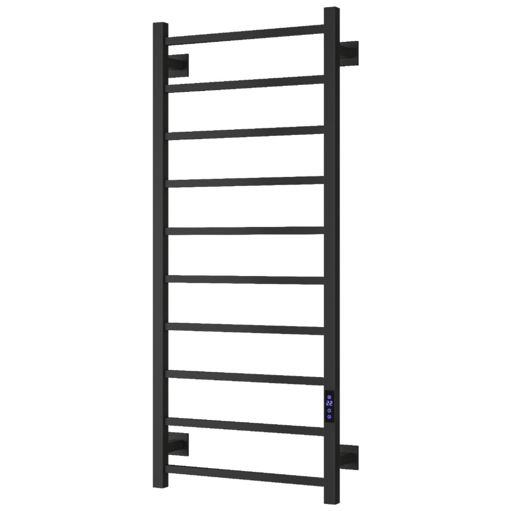 Reina Velino 1200 x 500mm Matt Black Vertical Electric Heated Towel Rail