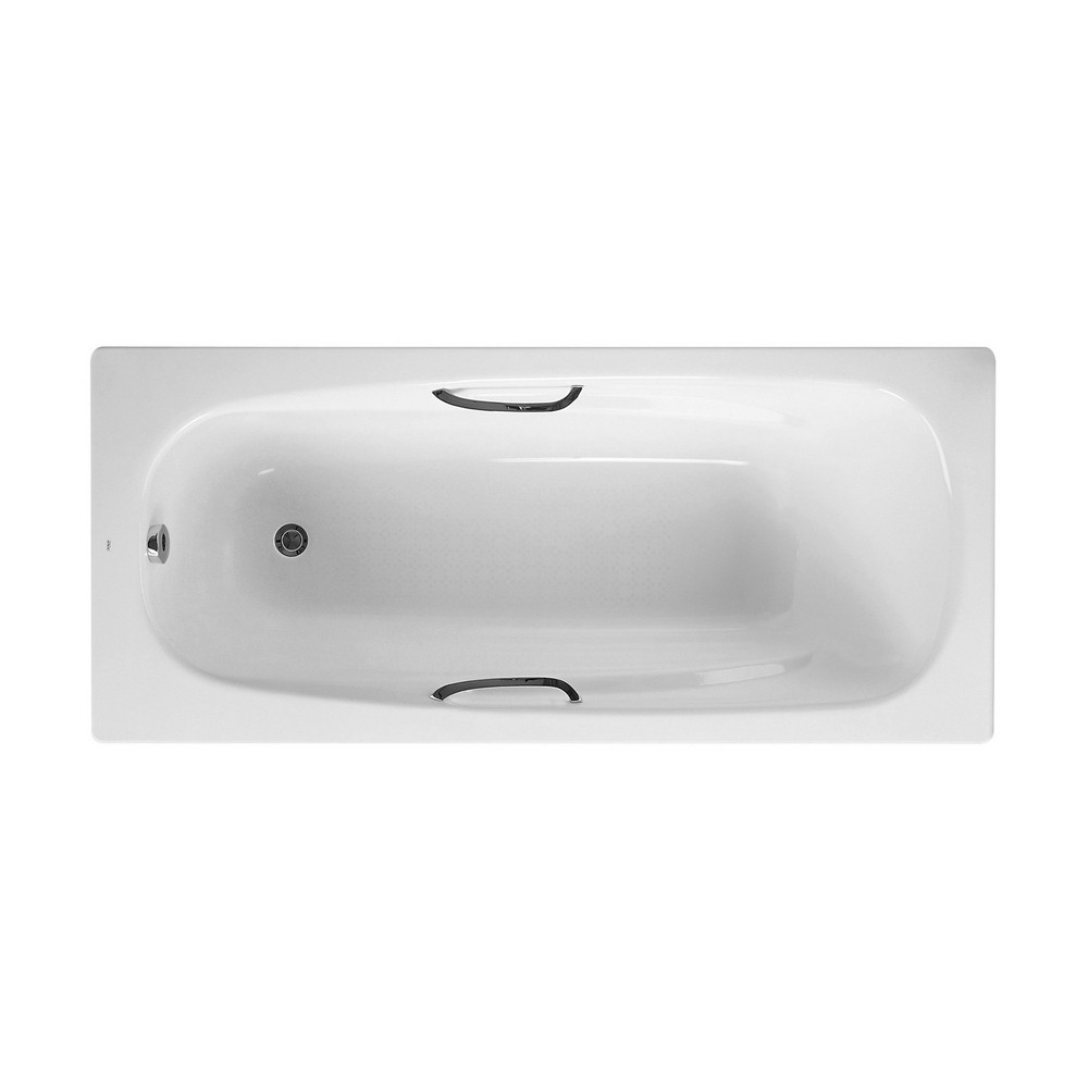 Roca Carla Steel Bath 1500 x 700mm with Anti Slip and Grips 2 Tap Holes