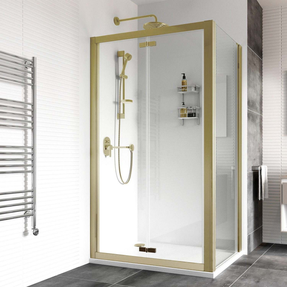 Roman Haven8 Brushed Brass 800mm Bifold Shower Door