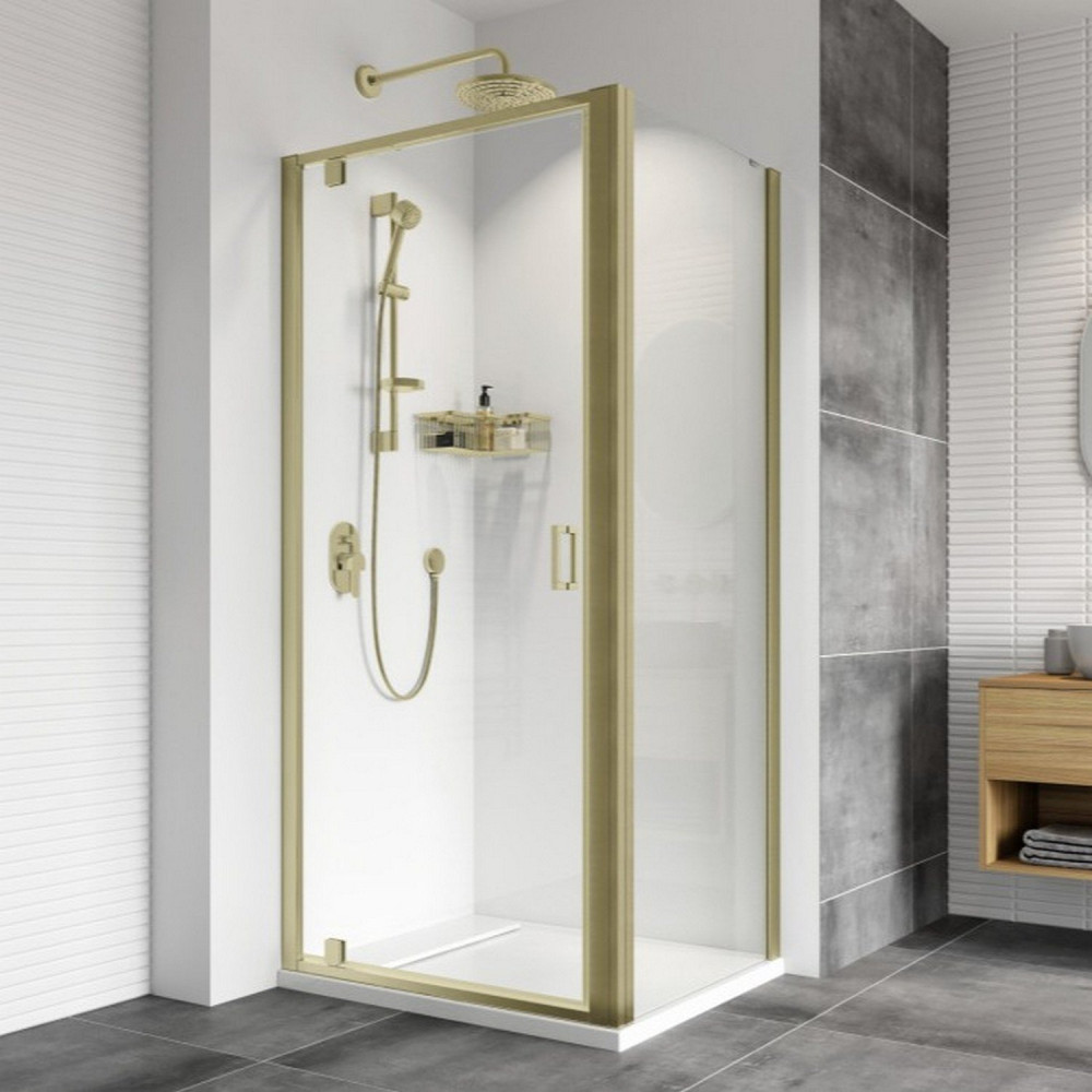 Roman Haven8 Brushed Brass 800mm Pivot Shower Door