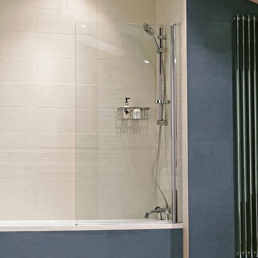 Roman Haven8 Frameless Bath Screen in Silver