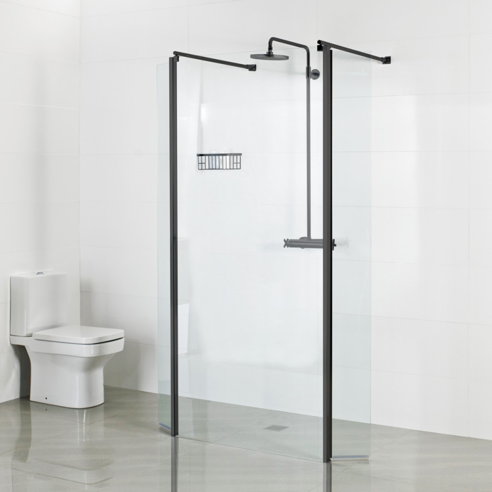 Roman Haven Select 1000mm Linear 8mm Wetroom Panel Black