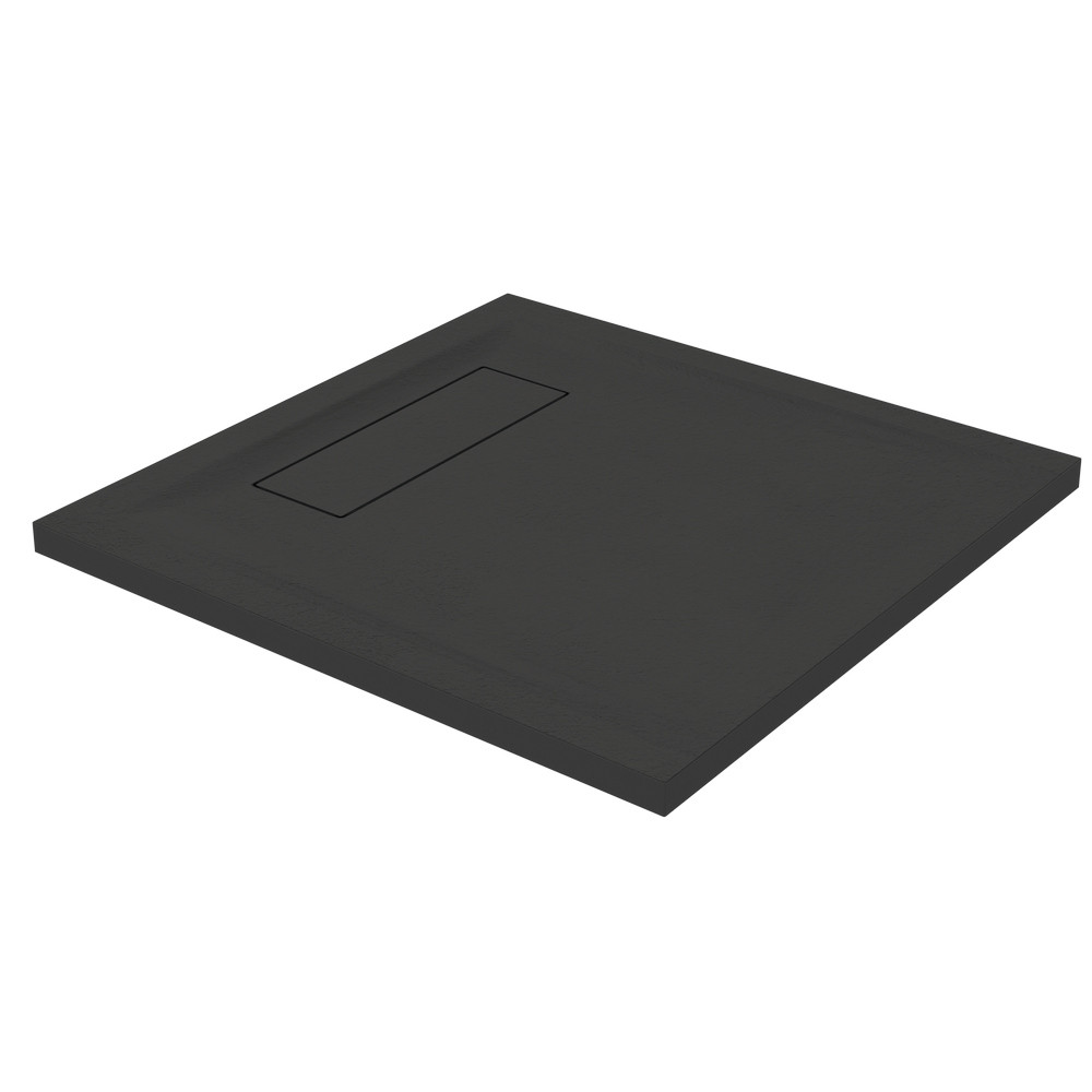 Roman Infinity Slate Black 800 x 800mm Square Shower Tray (1)