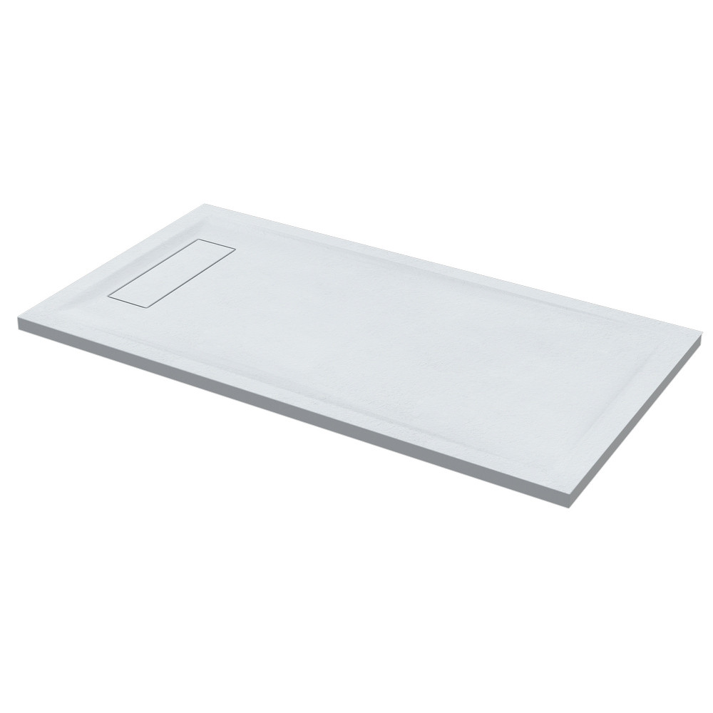 Roman Infinity Slate White 1000 x 800mm Rectangular Shower Tray (1)