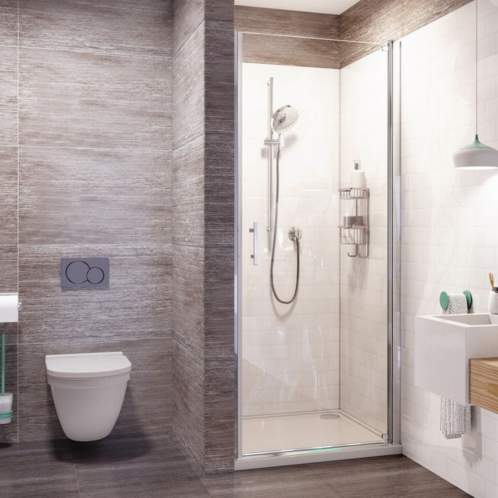 Roman Innov8 Chrome 760mm Alcove Pivot Shower Door