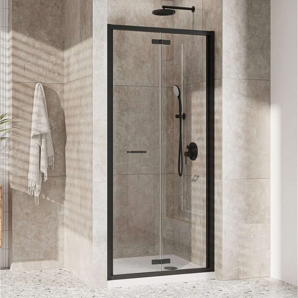 Roman Innov8 760mm Framed Bifold Shower Door in Matt Black
