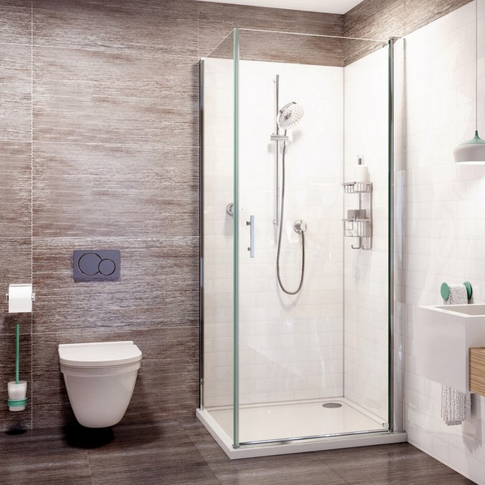Roman Innov8 Chrome 800mm Corner Pivot Shower Enclosure