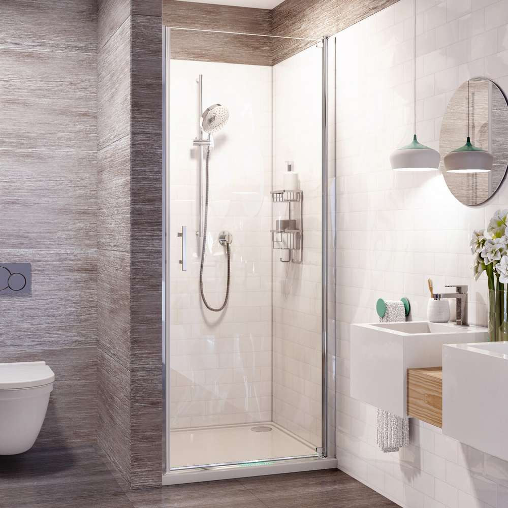 Roman Innov8 Chrome 900mm Alcove Pivot Shower Door