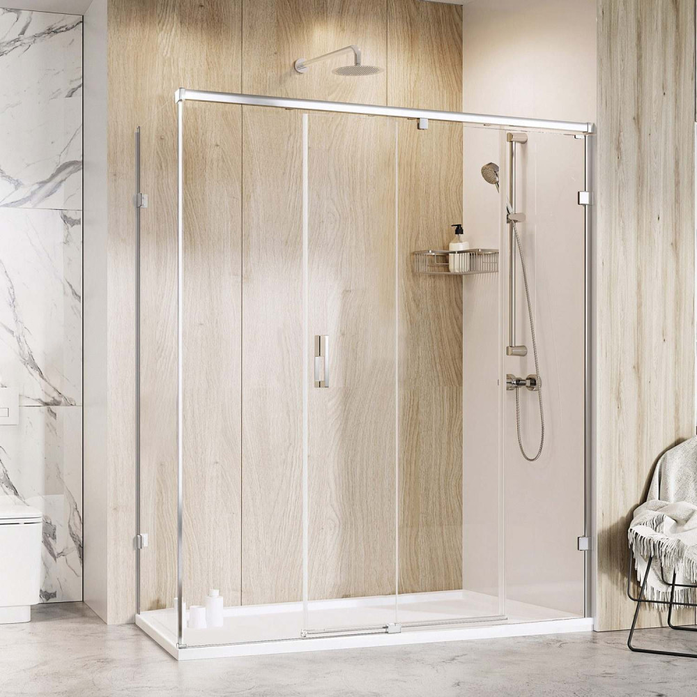 Roman Liberty 1700 x 900mm Chrome 8mm Left Hand Corner Sliding Shower Door