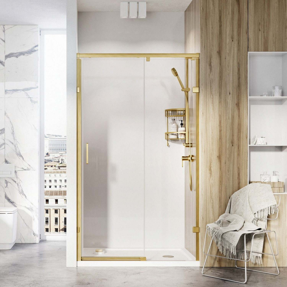 Roman Liberty 1700mm Brushed Brass Left Hand Alcove Sliding Shower Door