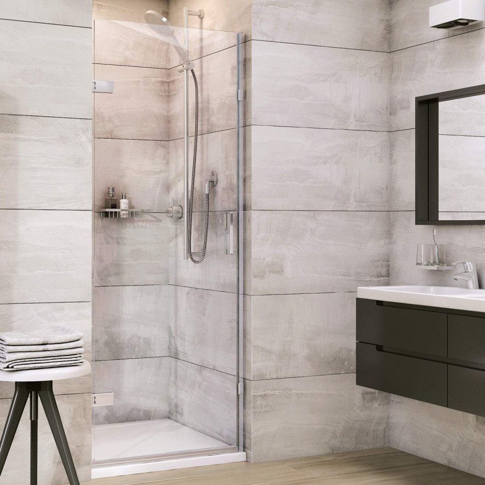 Roman Liberty 760mm Hinged Alcove Shower Door in Brushed Nickel