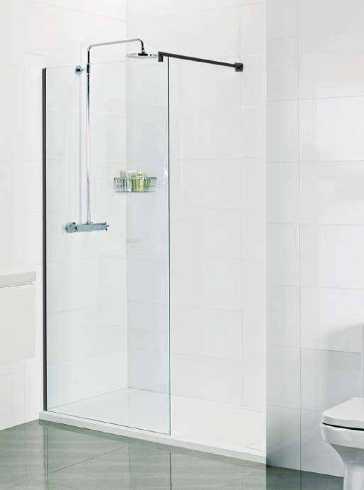 Roman Select 1000mm Matt Black Corner Wetroom Panel (10mm)