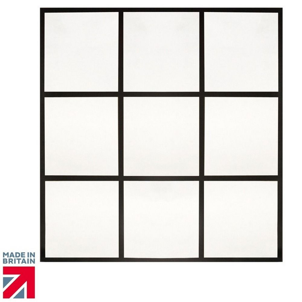 Roman Square Black Grid Mirror