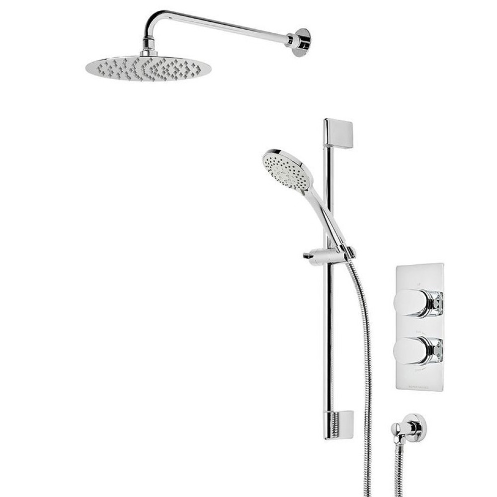 Roper Rhodes Clear Dual Function Shower System With Riser Kit And Overhead (1)