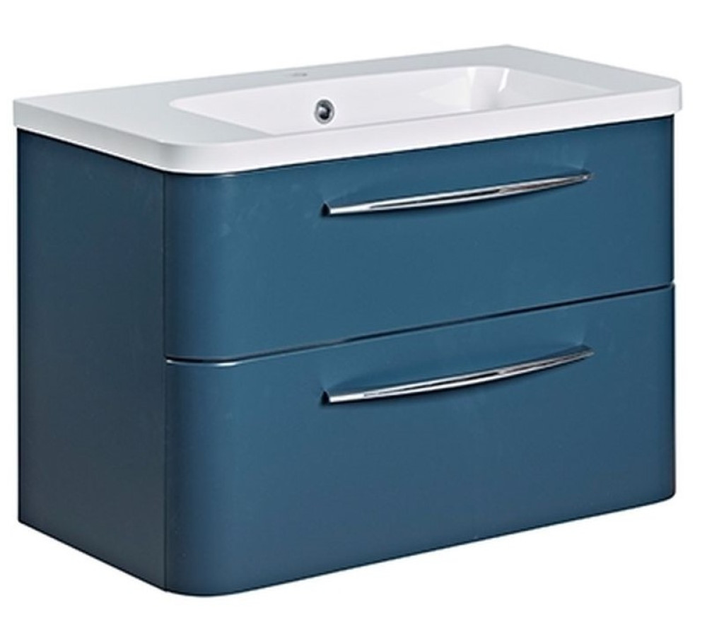 Roper Rhodes System 800 Wall Mounted Basin Unit with Double Drawer Derwent Blue (1)