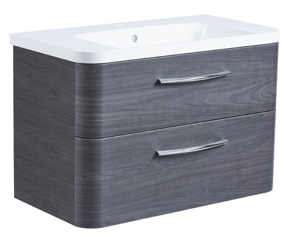 Roper Rhodes System 800 Wall Mounted Basin Unit with Double Drawer Umbra (1)