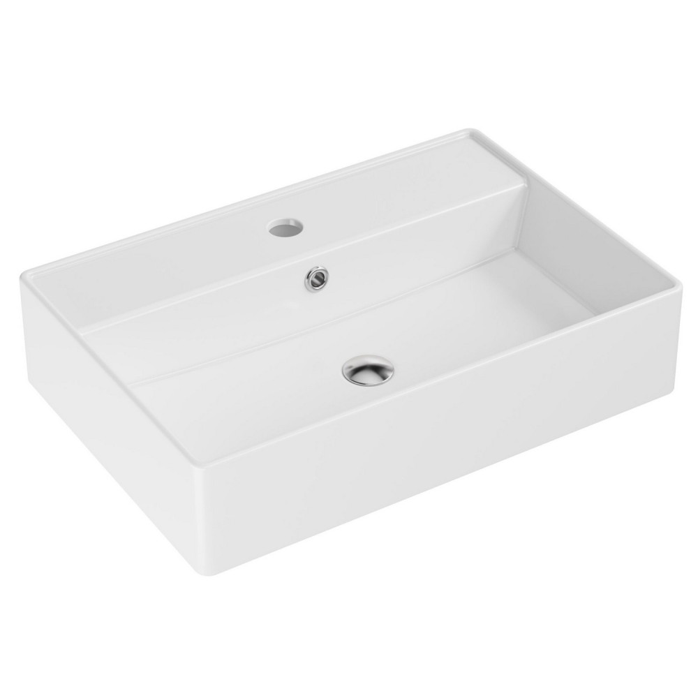 Scudo 500mm Countertop Wall Hung Gloss White Basin