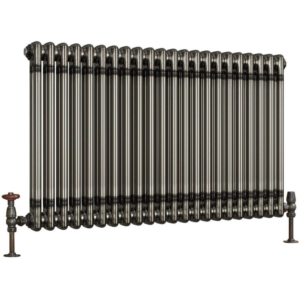 Scudo 600 x 988mm 2 Column Horizontal Radiator in Raw Metal