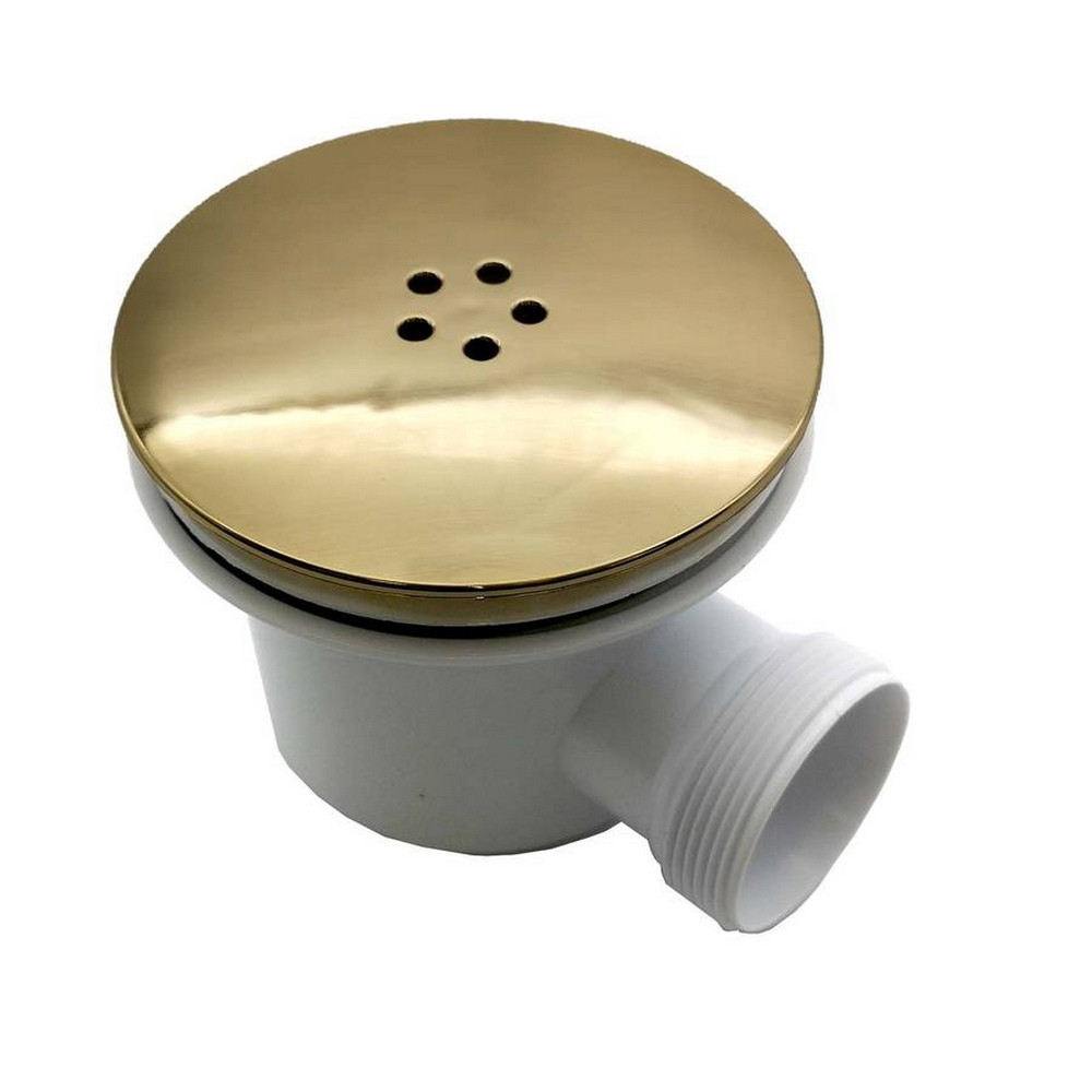Scudo 90mm Fast Flow Shower Tray Waste with Brushed Brass Cover