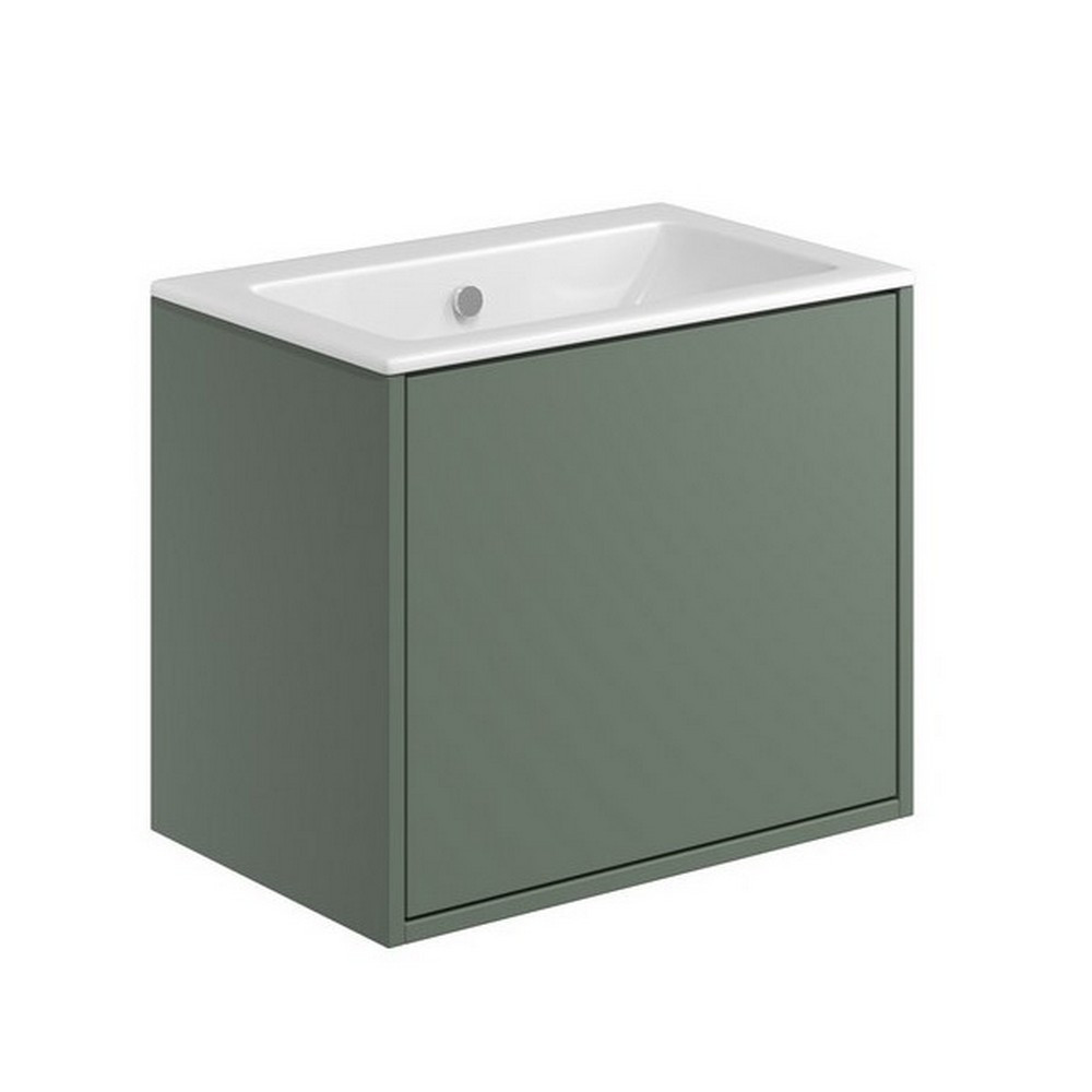 Scudo Alfie 600mm Vanity Unit with Basin and Slab Drawer in Reed Green (1)