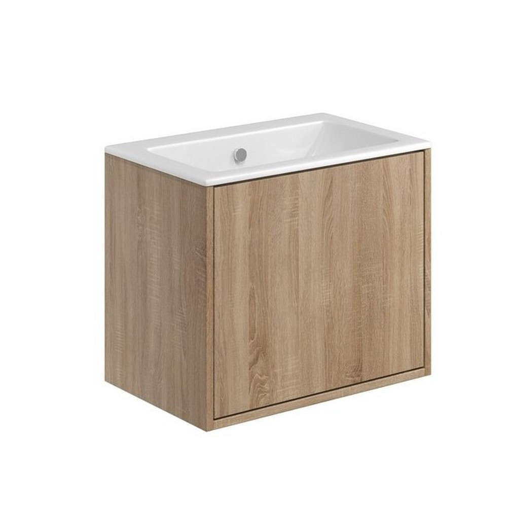 Scudo Alfie 600mm Vanity Unit with Basin and Slab Drawer in Sonoma Oak (1)