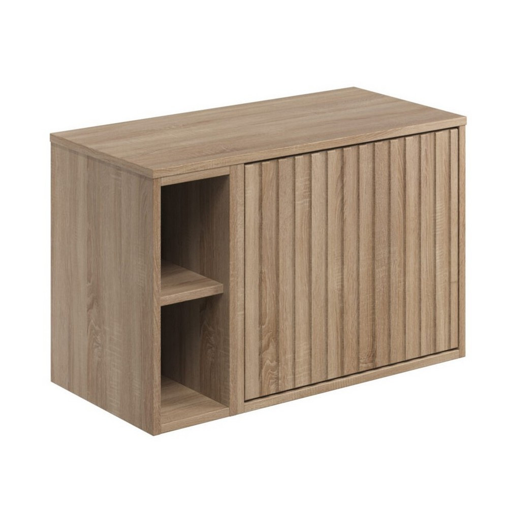 Scudo Alfie 800mm Vanity Unit with Fluted Drawer and Side Storage in Sonoma Oak (1)