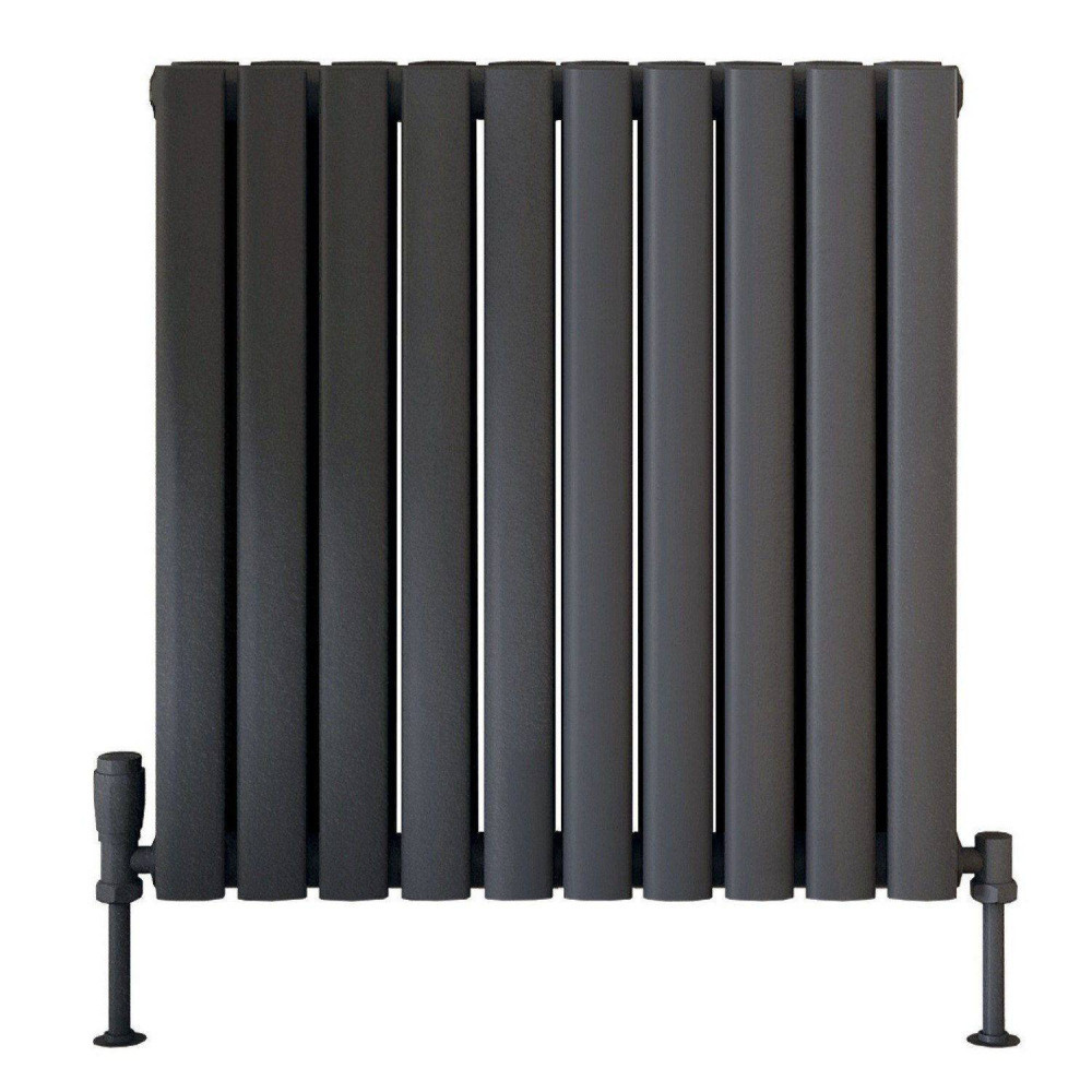 Scudo Apex 600 x 590mm Horizontal Double Designer Radiator in Anthracite