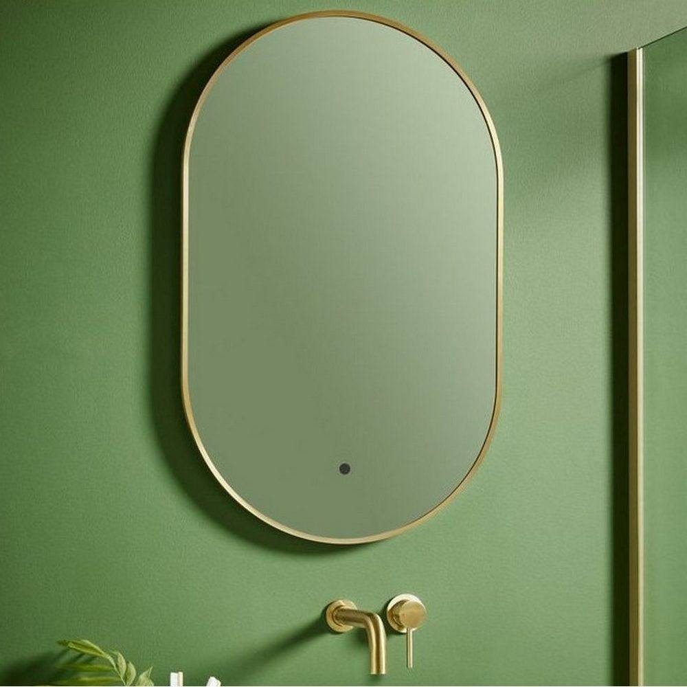 Scudo Aubrey 500 x 800mm LED Mirror in Brushed Brass