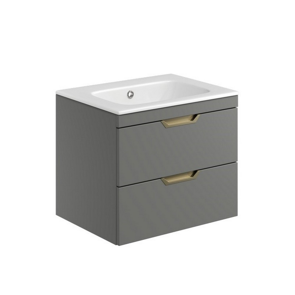 Scudo Aubrey 600mm Wall Mounted Vanity Unit with Basin in Dust Grey (1)