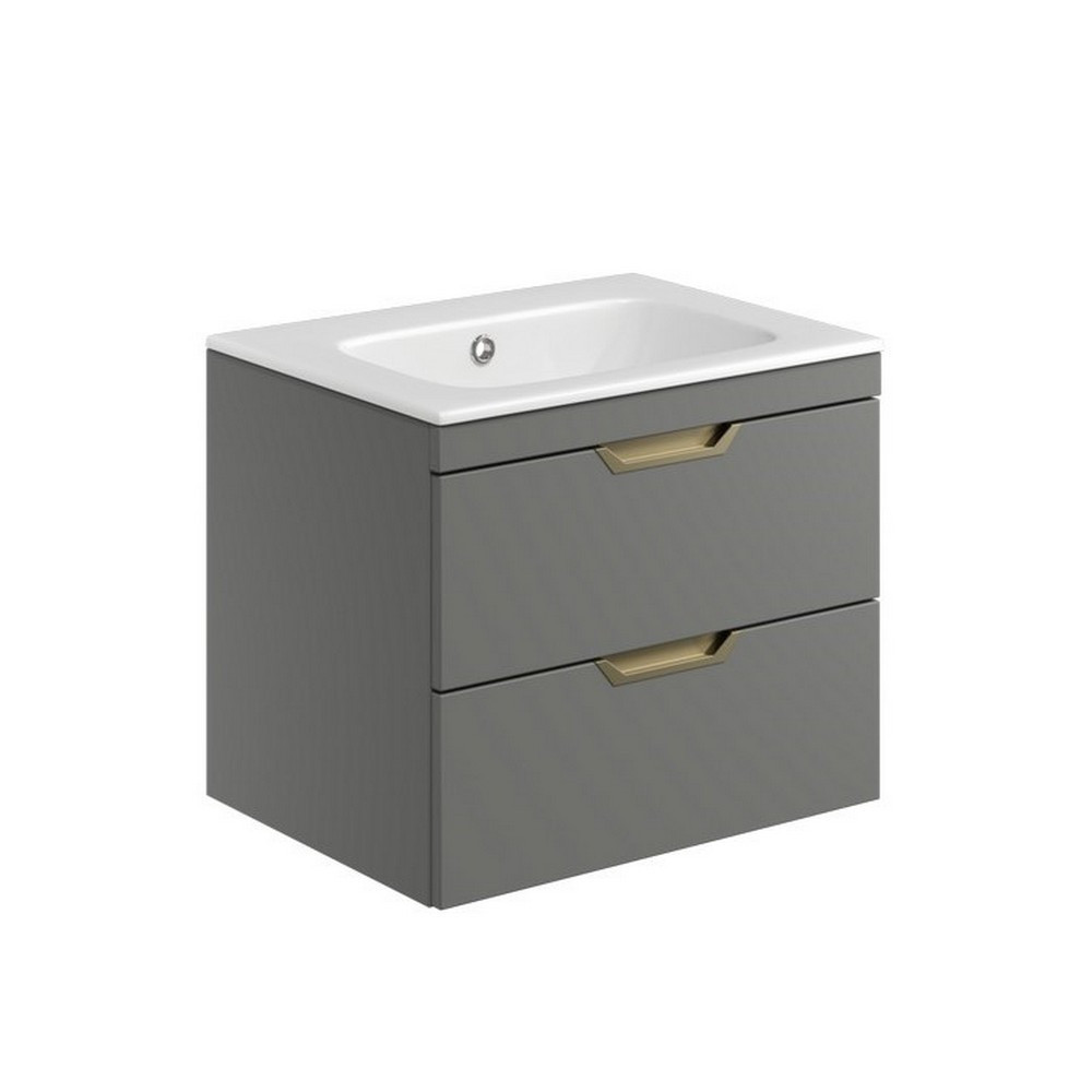 Scudo Aubrey 600mm Wall Mounted Vanity Unit with Basin in Dust Grey
