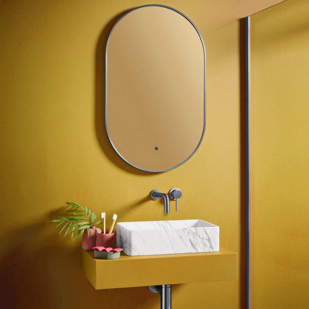 Scudo Aubrey 800 x 500mm LED Mirror in Gunmetal