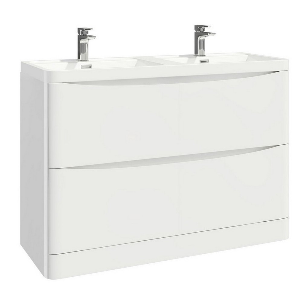 Scudo Bella 1200mm Floorstanding Vanity Unit with Basin in High Gloss White (1)