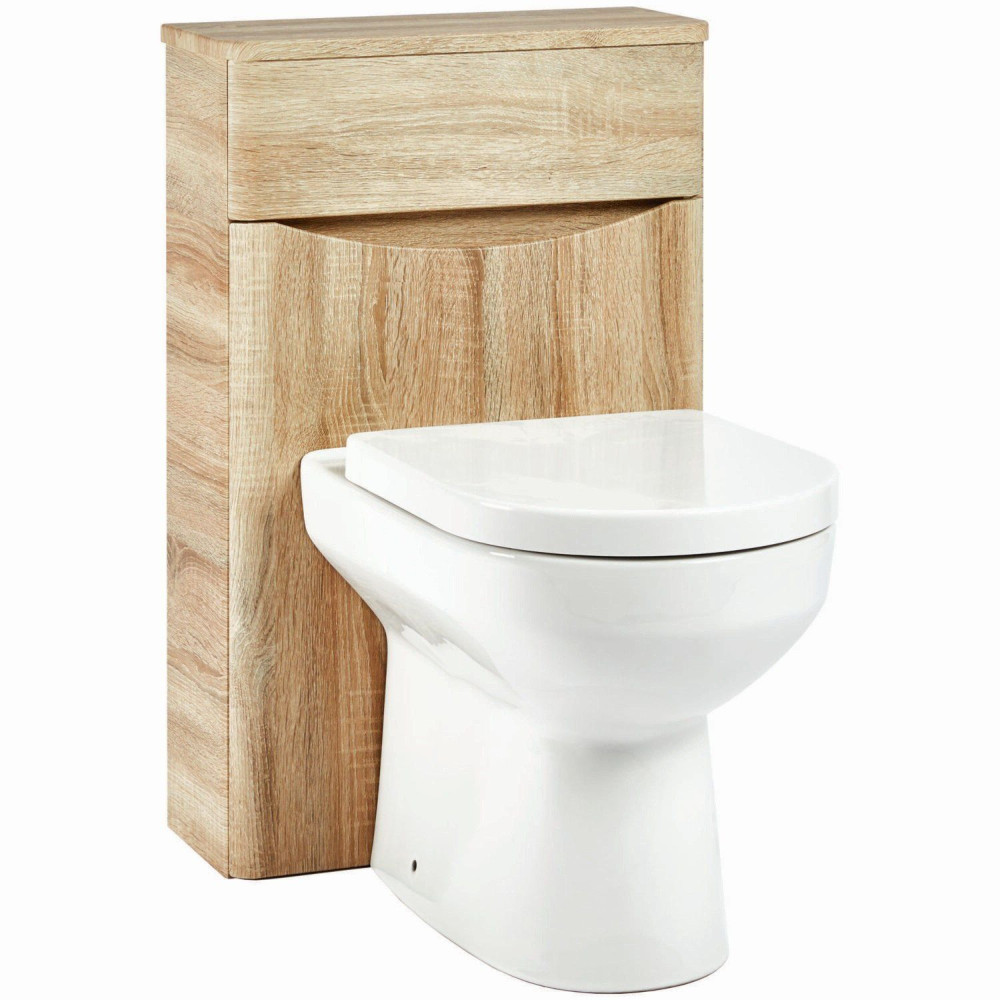 Scudo Bella 500mm Back to Wall WC Unit in Davos Oak