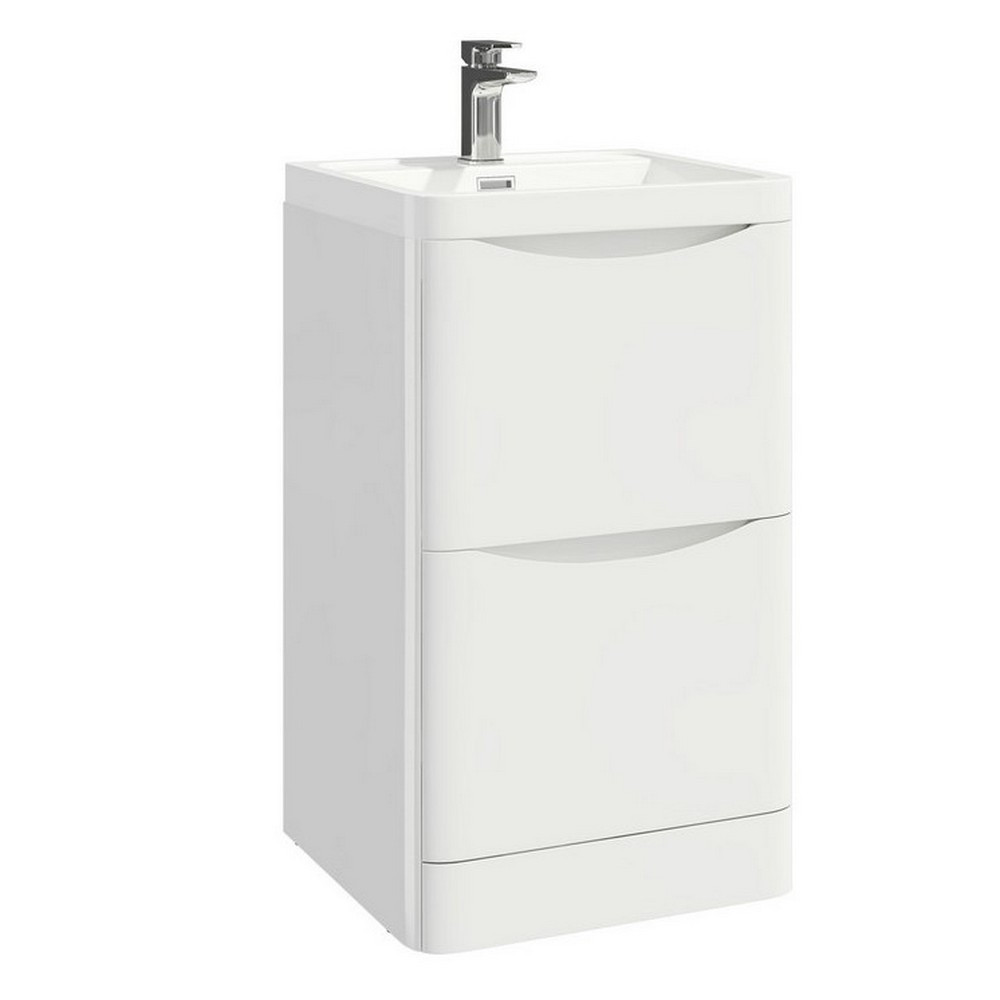 Scudo Bella 500mm Floorstanding Vanity Unit with Basin in High Gloss White (1)