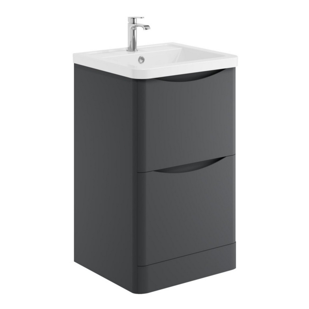 Scudo Bella 500mm Floorstanding Vanity Unit with Basin in Matt Grey